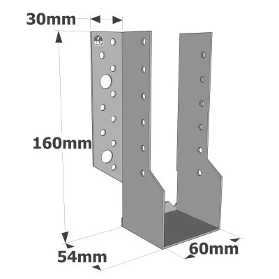 Sabots à ailes extérieures, gamme SBE ECONOMIQUE (épaisseur 1,5mm, profondeur 55mm) - Réf. SBE60/160