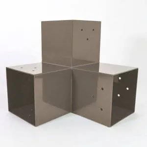 Connecteur SUNDIY Gris beige RAL 7006 - 90mm à 3 directions - Forme L