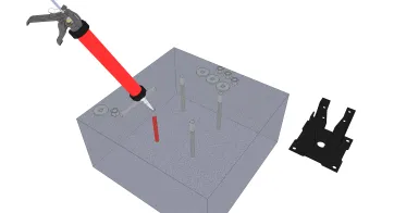 Tige filetée + scellement chimique