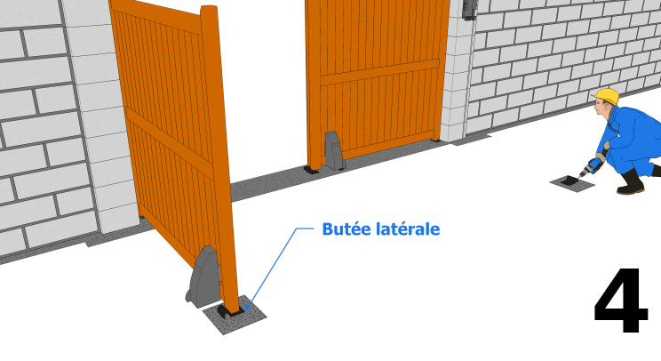 La mise en place des butées latérales