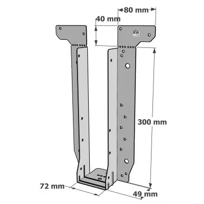 Etrier pour poutres en I - Réf. EWH300/72