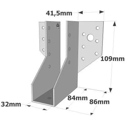 Sabots à ailes extérieures, gamme SAE CLASSIQUE (épaisseur 2mm, profondeur 84mm) - Réf. SAE250/32/2