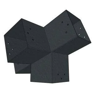 Connecteur SUNDIY pente 20° Anthracite RAL 7016 - 120mm à 4 directions - Forme T2