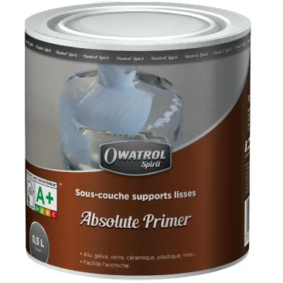 ABSOLUTE PRIMER : Sous couche d'accrochage pour supports lisses (alu, galva, plastique, verre, céramique, inox …) - Réf. 1560