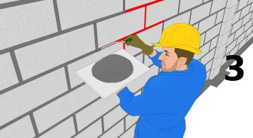 Application du mortier bâtard