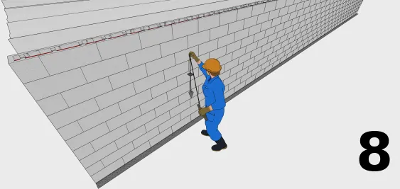 Le montage du reste des blocs et des armatures 