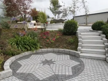 Pose en motifs des pavés 