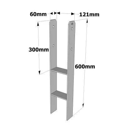 Pieds de poteau de jardin en H - Réf. PP49012