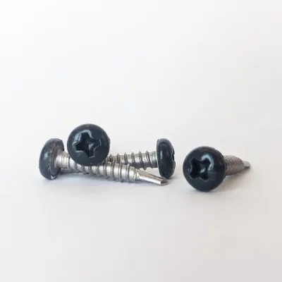 Vis autoperceuse à tête cylindrique bombée - INOX - GRIS ANTHRACITE (RAL7016) - D3,5 x L19 - 10 unités - Réf. RAL7016-300399236_10