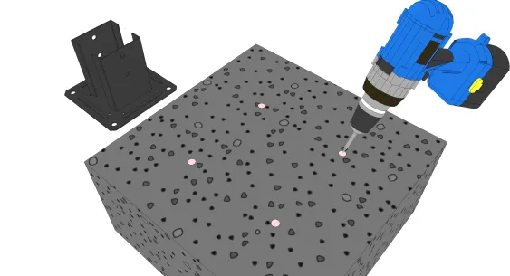 Percer un trou de diamètre inférieur à la vis (voir fiche produit)