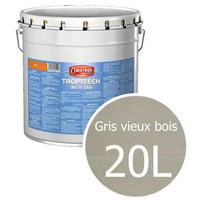 TROPITECH "All in One" : protection teintée LONGUE DUREE pour terrasses et bardages. Phase aqueuse - Réf. 409