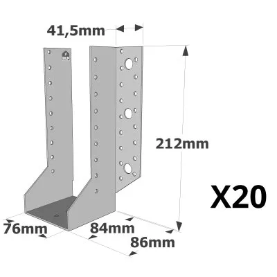 Sabots à ailes extérieures, gamme SAE CLASSIQUE (épaisseur 2mm, profondeur 84mm) - Réf. SAE500/76/2_20