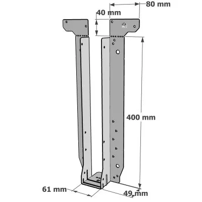 Etrier pour poutres en I - Réf. EWH400/61