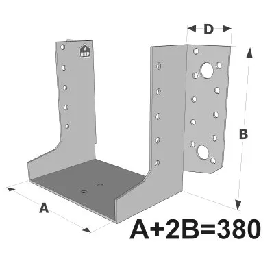 Sabots à ailes extérieures, gamme SAE SUR MESURE (épaisseur 2mm, profondeur 84mm) - Réf. SAEL380/2X
