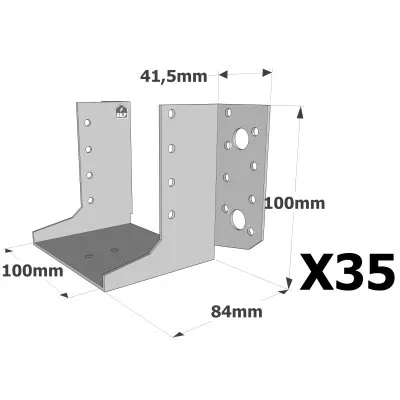 Sabots à ailes extérieures, gamme SAE CLASSIQUE (épaisseur 2mm, profondeur 84mm) - Réf. SAEL300/100/2_35