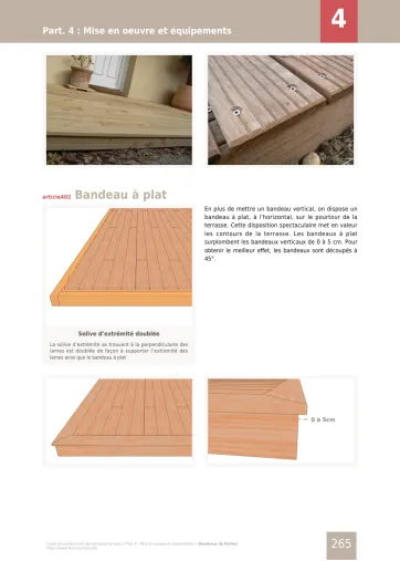 Extrait de la rubrique mise en œuvre et équipements