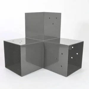 Connecteur SUNDIY Gris aluminium RAL 9006 - 90mm à 3 directions - Forme L