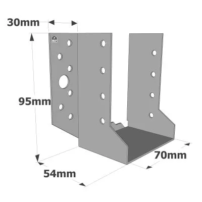 Sabots à ailes extérieures, gamme SBE ECONOMIQUE (épaisseur 1,5mm, profondeur 55mm) - Réf. SBE70/95