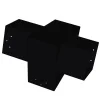 Connecteur SUNDIY pente 20° Noir mat RAL 9005 - 120mm à 4 directions - Forme T3
