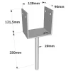 Pieds de poteau en U à sceller - Réf. PPD120/90G