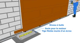 Préparation du portail et installation du socle pour le moteur